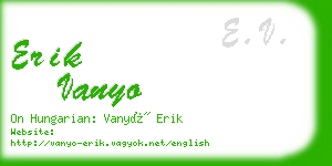 erik vanyo business card